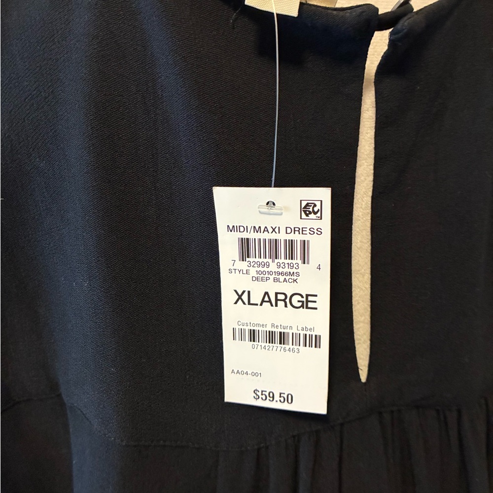 NEW Style & Co. Black Short-Sleeve Tunic Dress with White Embroidery - Picture 6 of 6